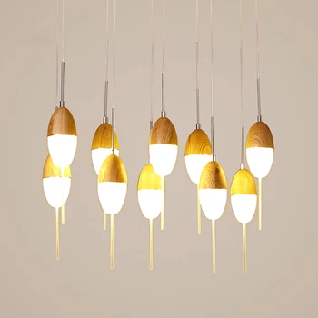 

Wooden hanging LED lamp Echinacea nut shaped japanese Wood Pendant Light suspension dinning/bar/hotel/home lighting engineering