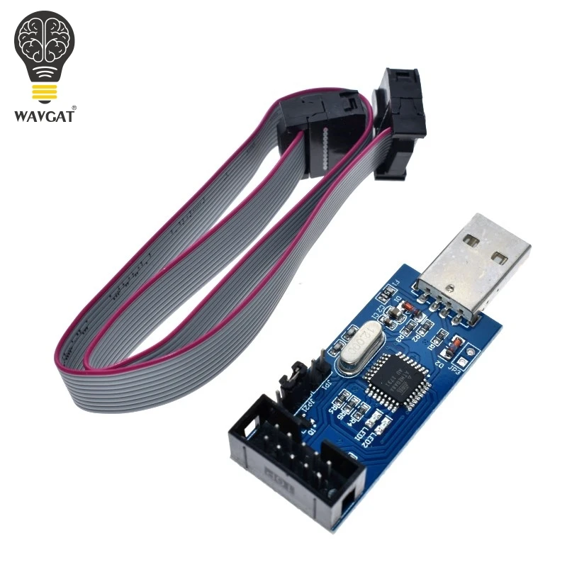 

USBasp USB ISP 3.3V / 5V AVR Programmer USB ATMEGA8 ATMEGA128 New +10PIN Wire Support Win7 64Bit