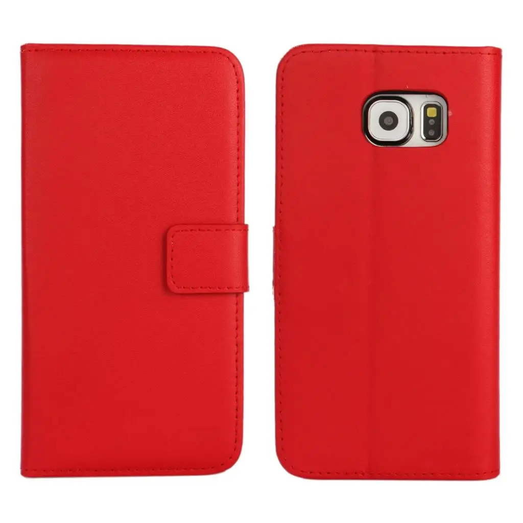 Кожаный чехол с откидывающейся крышкой для Samsung Galaxy S6 кошелек флип-чехол для Samsung S6 edge+/S6 краем защитная оболочка GG - Цвет: Красный