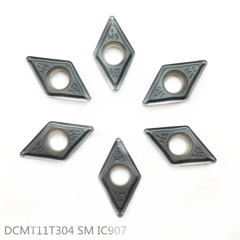 20 штук DCMT11T304 SM IC907 Ножи DCMT3 0,5 карбидная вставка для токарного станка машинка для резки ЧПУ Инструменты Tokarnyy для внутренней обточки