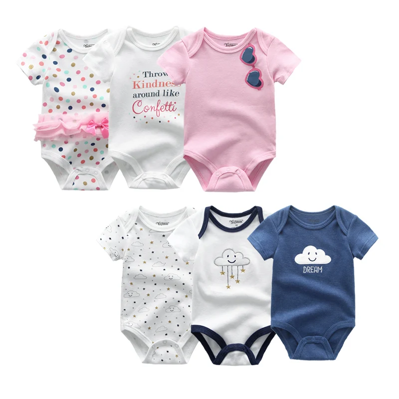 3 предмета в комплекте комбинированная одежда для малышей Новые летние унисекс Детские комбинезоны хлопок комбинезон для новорожденных, для девочек Одежда для девочек, размер от 0 до 12 месяцев