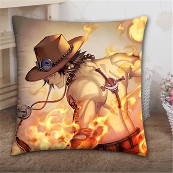 

45x45CM ONE PIECE Portgas D Ace Square ACGN Pillow Creative Living Room Sofa Back Cushion For Birthday Gift X980