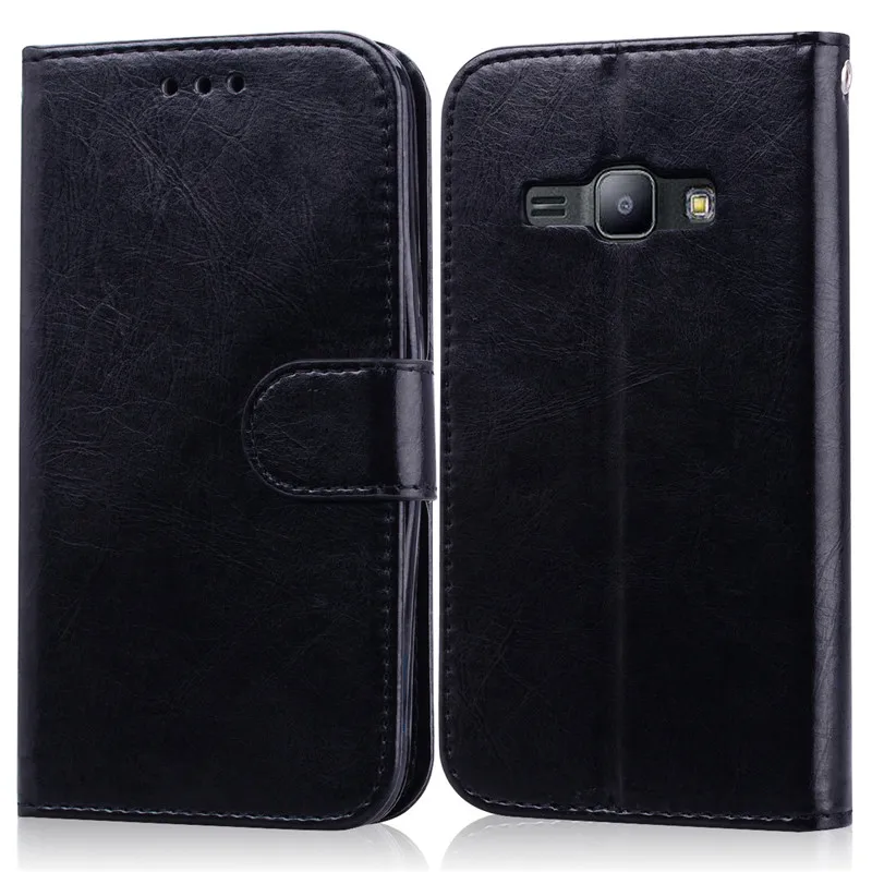 Black Кожаный флип-чехол для Samsung Galaxy J1 6, мягкий силиконовый чехол-кошелек J120 J120F/ds, флип-чехол для Samsung J1, чехол для телефона - Цвет: Black