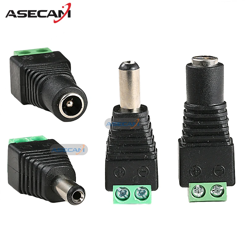 

20PCS 12V 2.1*5.5mm DC Power Male Plug Jack Adapter Connector Plug Female Plug for CCTV Security Camera Accessories LED Light
