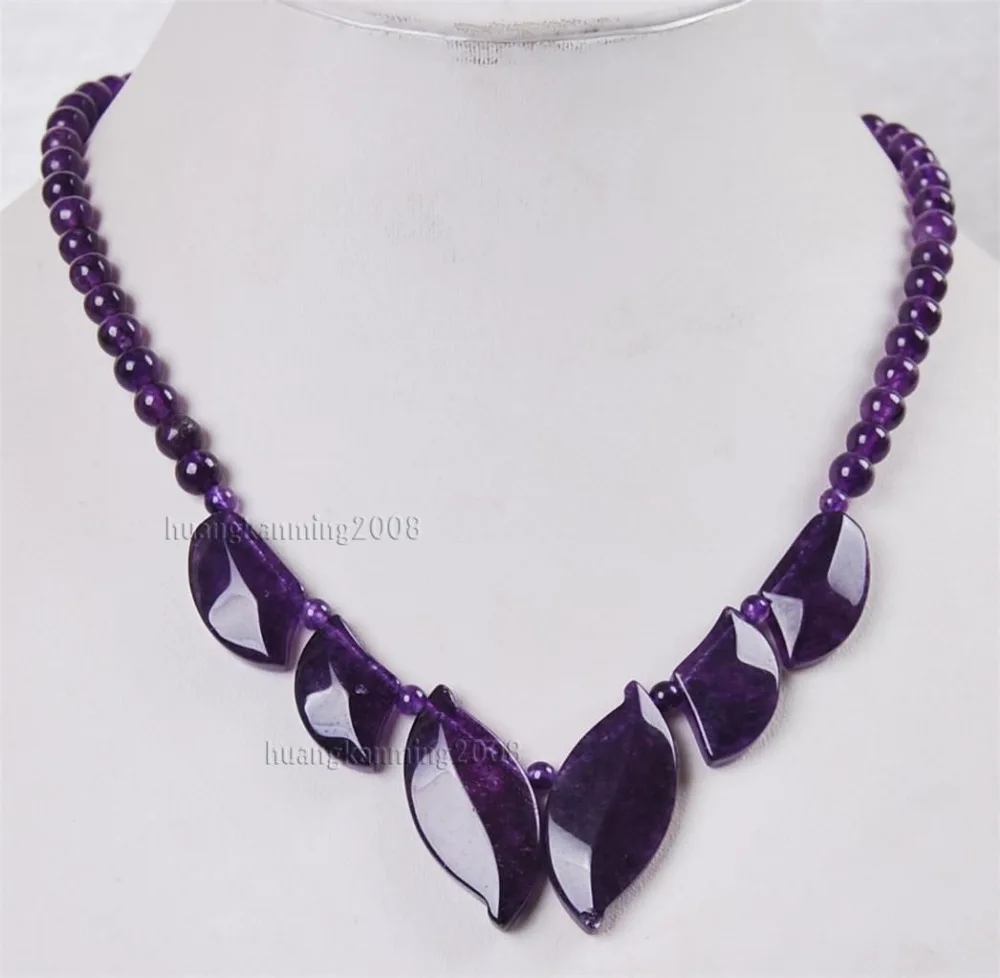 

FREE SHIPPING>>>@@ Hot sale S>>>>>Beautiful Amethyst Beads Necklace 17"