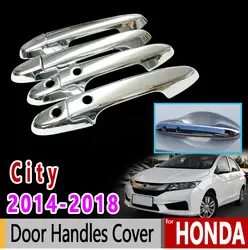 Для Honda City GM6 Grace баллада 2014 2015 2016 2017 2018 Chrome дверные ручки крышки аксессуары автомобиль Стикеры Роскошные Высокое качество