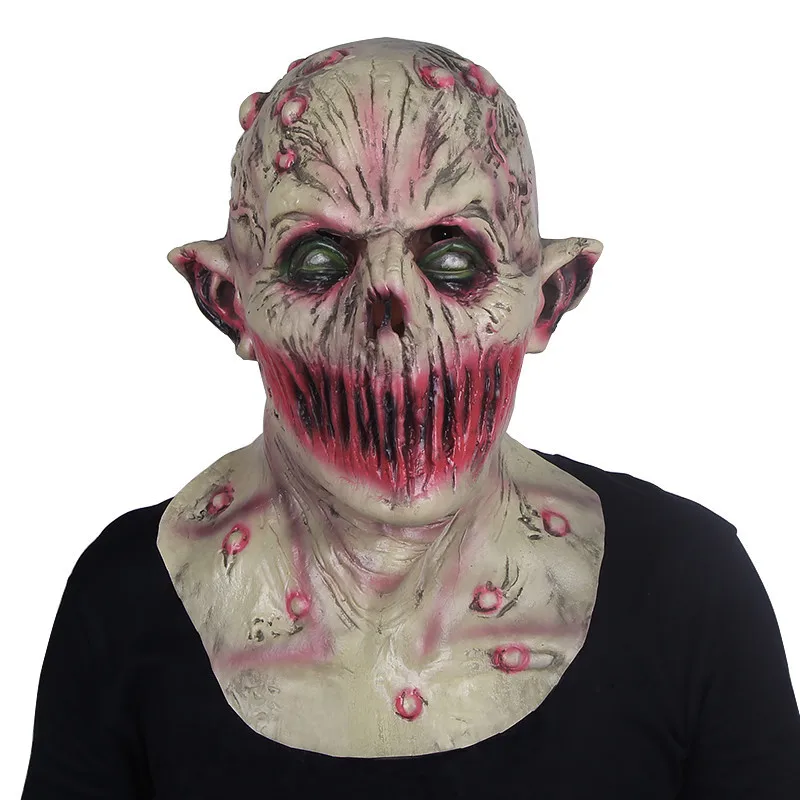 Маска зомби на Хэллоуин реквизит страшный призрак Хеджирование Зомби Маска реалистичный Маскарад маска на Хэллоуин длинные волосы призрак страшная маска - Цвет: x14052