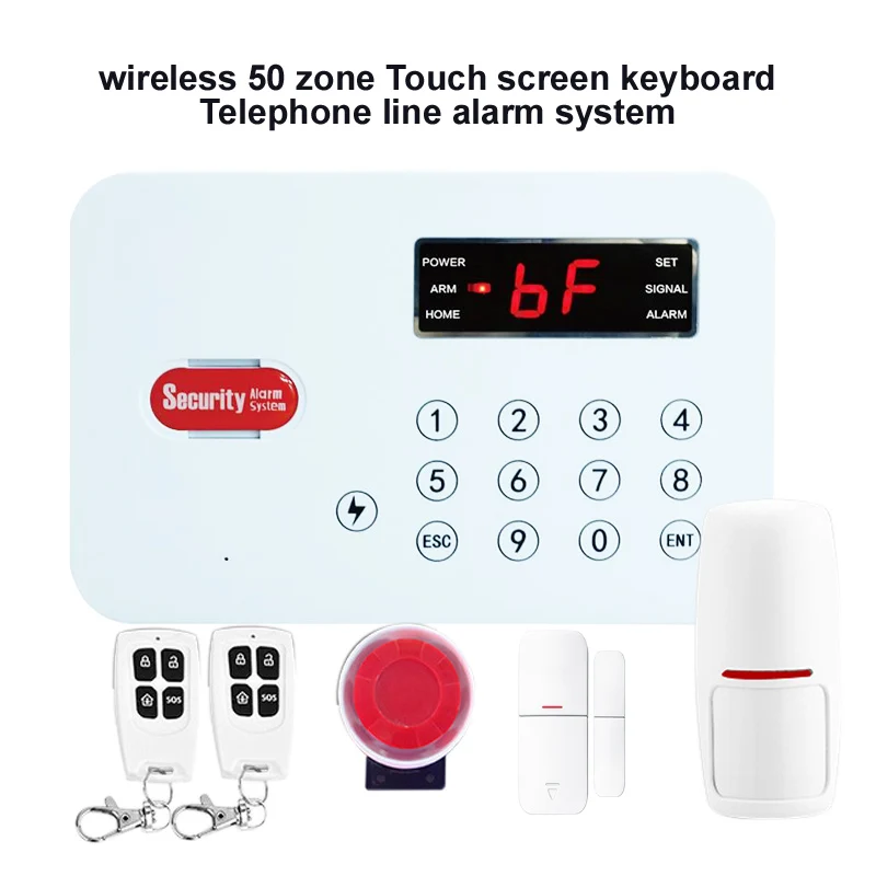 Buy free shipping wireless 50 zone Touch screen keyboard home security alarm