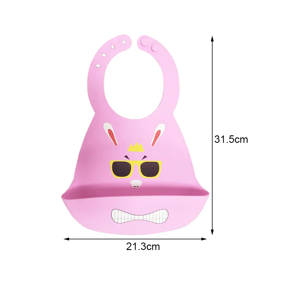 Baby Stuff Silicone Bibs Girl Cartoon Soft Fold Silica Gel Adjustable Waterproof Feeding Bib Boy Accessories Baby Bibs Aprons