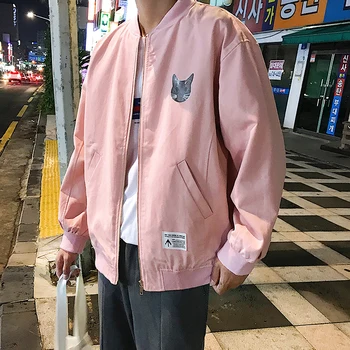 

2018 Autumn New Fashion Simple HongKong Style Increase Cotton Thicken Printing Loose Solid Color Casual Warm Jacket Coats S-2XL