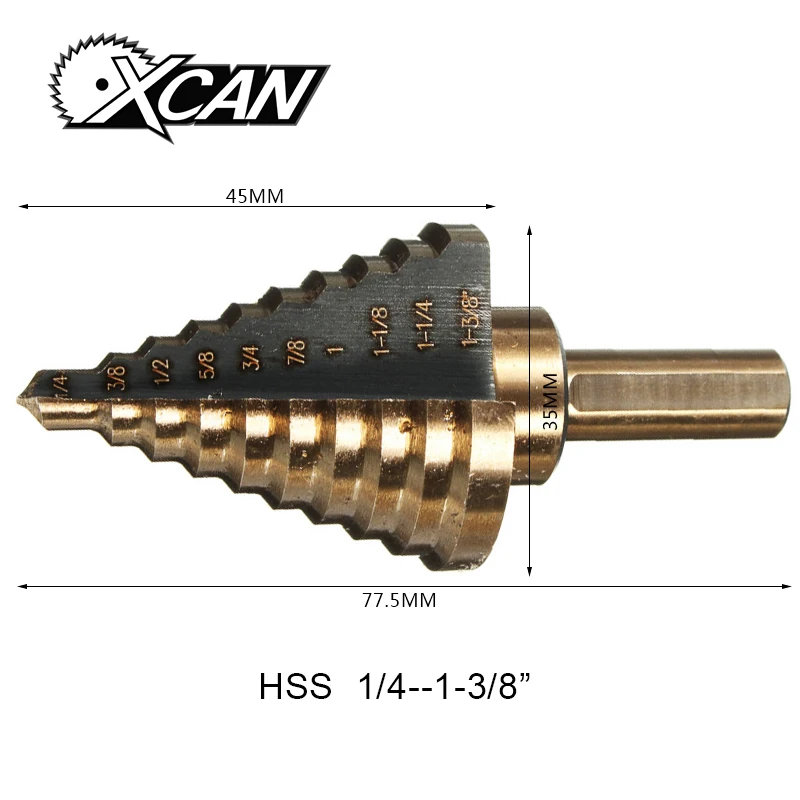 Xcan 1 шт. HSS Спиральная рифленая пагода дрель твердосплавная дрель высокоскоростная стальная деревянная металлическая лестница дрель