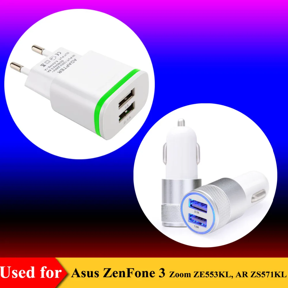 EU Plug AC Source Dual USB Wall Charger Adapter for Asus ZenPad C Z170
