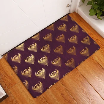 

HomeMiYN New Bath Mat Feather Door Mat Home Foot Pads Decoration Flannel Printing Mat Bathroom Kitchen Floor Anti Slip Doormats