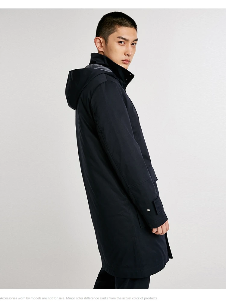 JackJones Мужская парка с капюшоном пальто ветровка длинная куртка Тренч пальто мужская одежда 218309524
