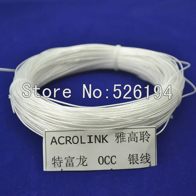 

Free shipping 100m Acrolink Silver Plated 6N OCC Teflon Wire Cable 0.1mm2 Dia:0.65mm For DIY