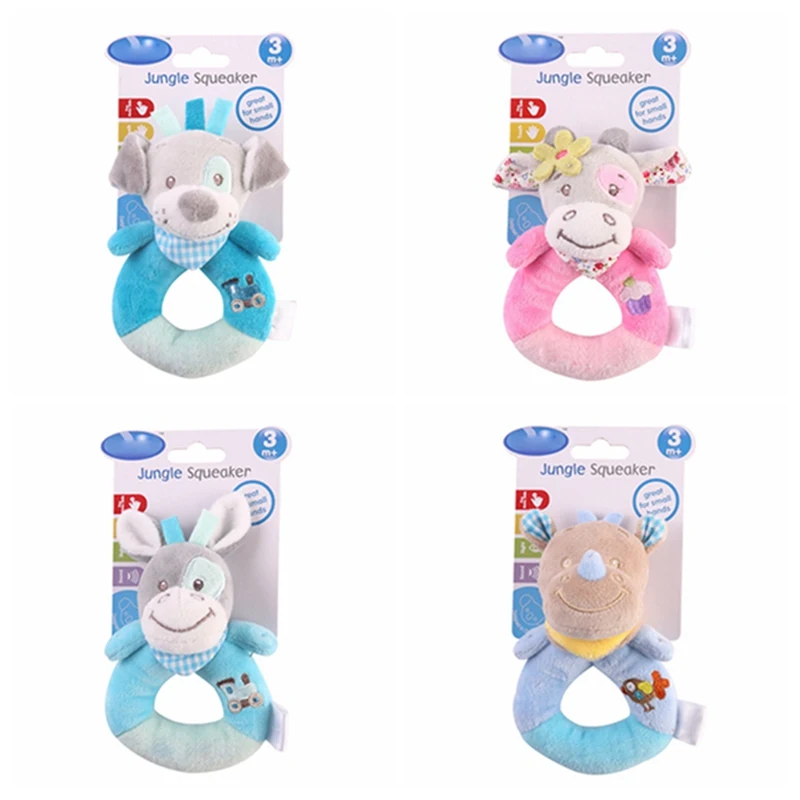 Murah Hewan Lembut Plush Anak anak Bayi Anak Laki laki Anak Perempuan Mainan Kerincingan Bayi Lonceng Pendidikan Boneka Lucu Kartun Hewan Plush Mainan Bayi Hadiah
