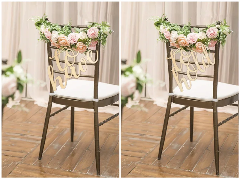 2pcs Wedding Chair Banner To Have To Hold Wood Sign Bride and Groom
