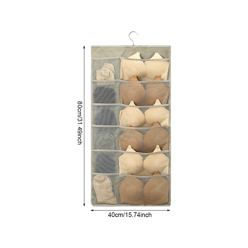 BAKINGCHEF خزانة مزدوجة الجانب سلة غسيل معلقة الملابس الداخلية الصدرية الجوارب فرز حقيبة التخزين خزانة مساحة للتخزين حالة اكسسوارات BAKINGCHEF خزانة مزدوجة الجانب سلة غسيل معلقة الملابس الداخلية الصدرية الجوارب فرز حقيبة التخزين خزانة مساحة للتخزين حالة اكسسوارات