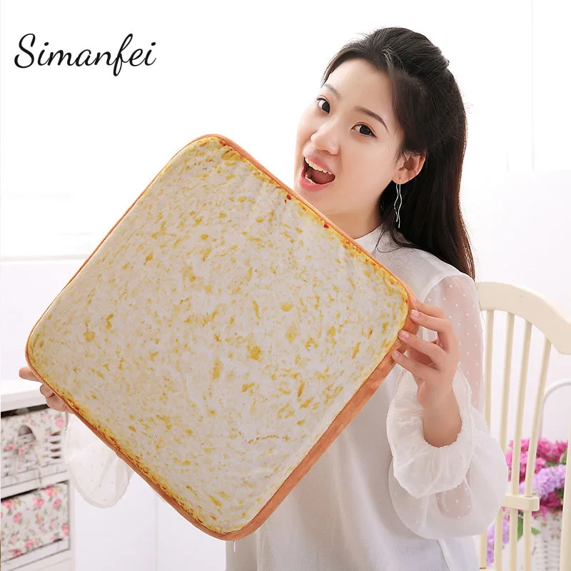 

Simanfei 3D Simulation Seat Cushion 2019 New toast bread Pattern Throw Pillows Floor Pouf Soft Chair Cushion Pets Mat Cojines