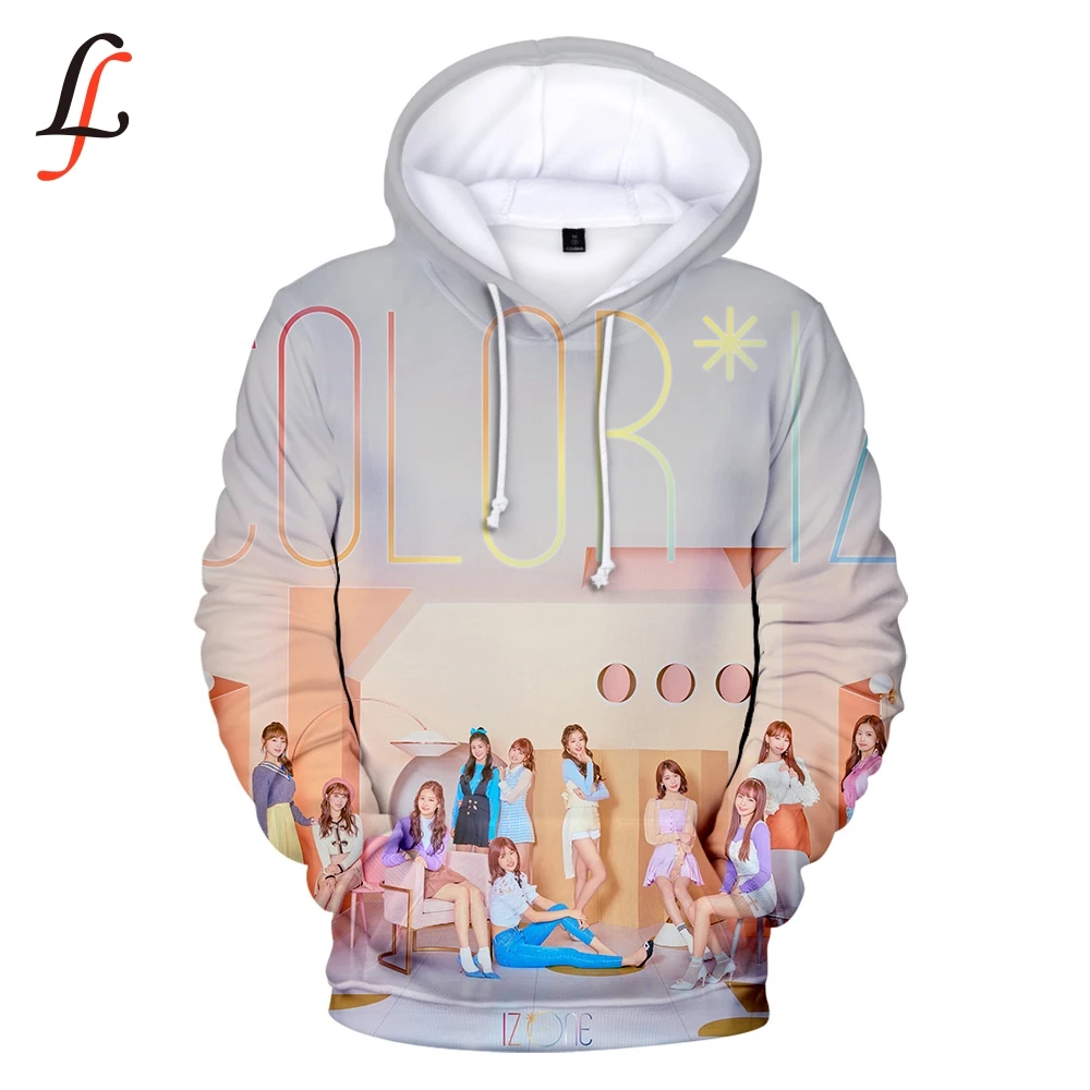  Hoodies Sweatshirts Women Izone harajuku print K pop Tops Cute Ladies Loose Pullover off white Stre