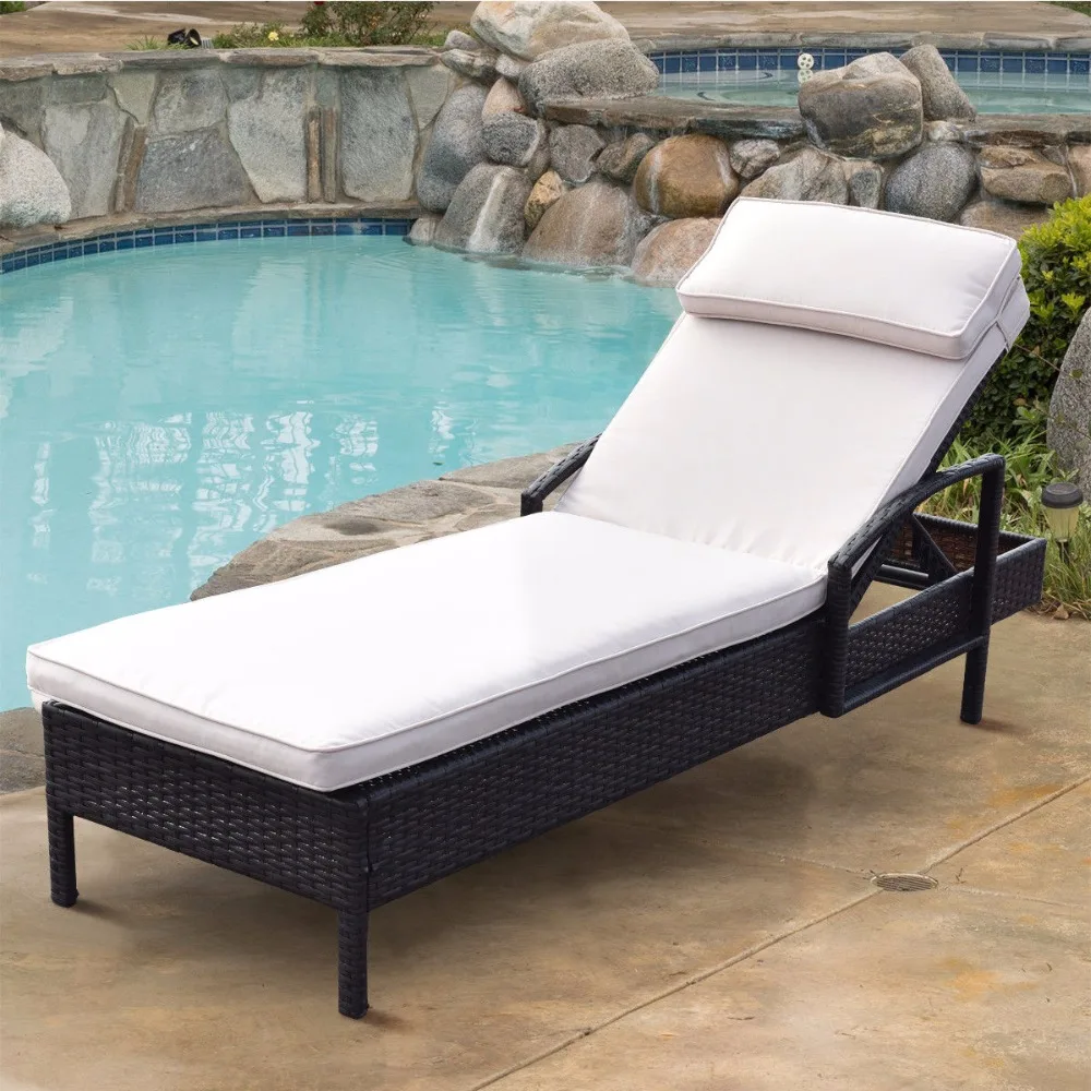 Giantex Chaise Lounge Chair Brown Outdoor Wicker Rattan Couch Patio Furniture W/Pillow Outdoor Furniture HW54463 Giantex Chaise Lounge Chair Brown Outdoor Wicker Rattan Couch Patio Furniture W/Pillow Outdoor Furniture HW54463