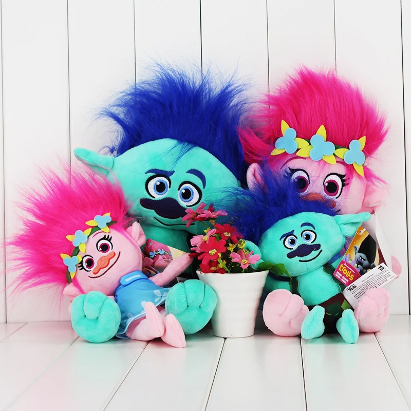 2Size 24 40cm 2pcs lot Movie Trolls Poppy Branch stuffed plush Toy gift for Christmas
