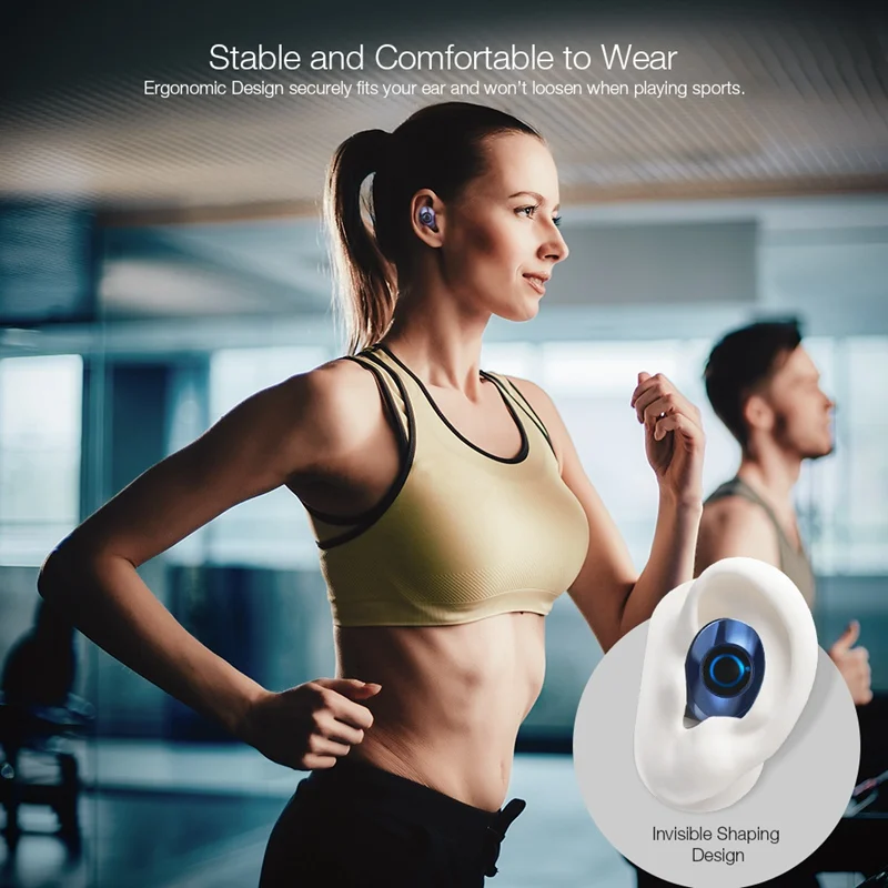 Blitzwolf FYE5 Bluetooth 5.0 Wireless True Earphone TWS Sport Earbuds 10M Connection Stereo Earphone IPX6 Waterproof-Blue Black 