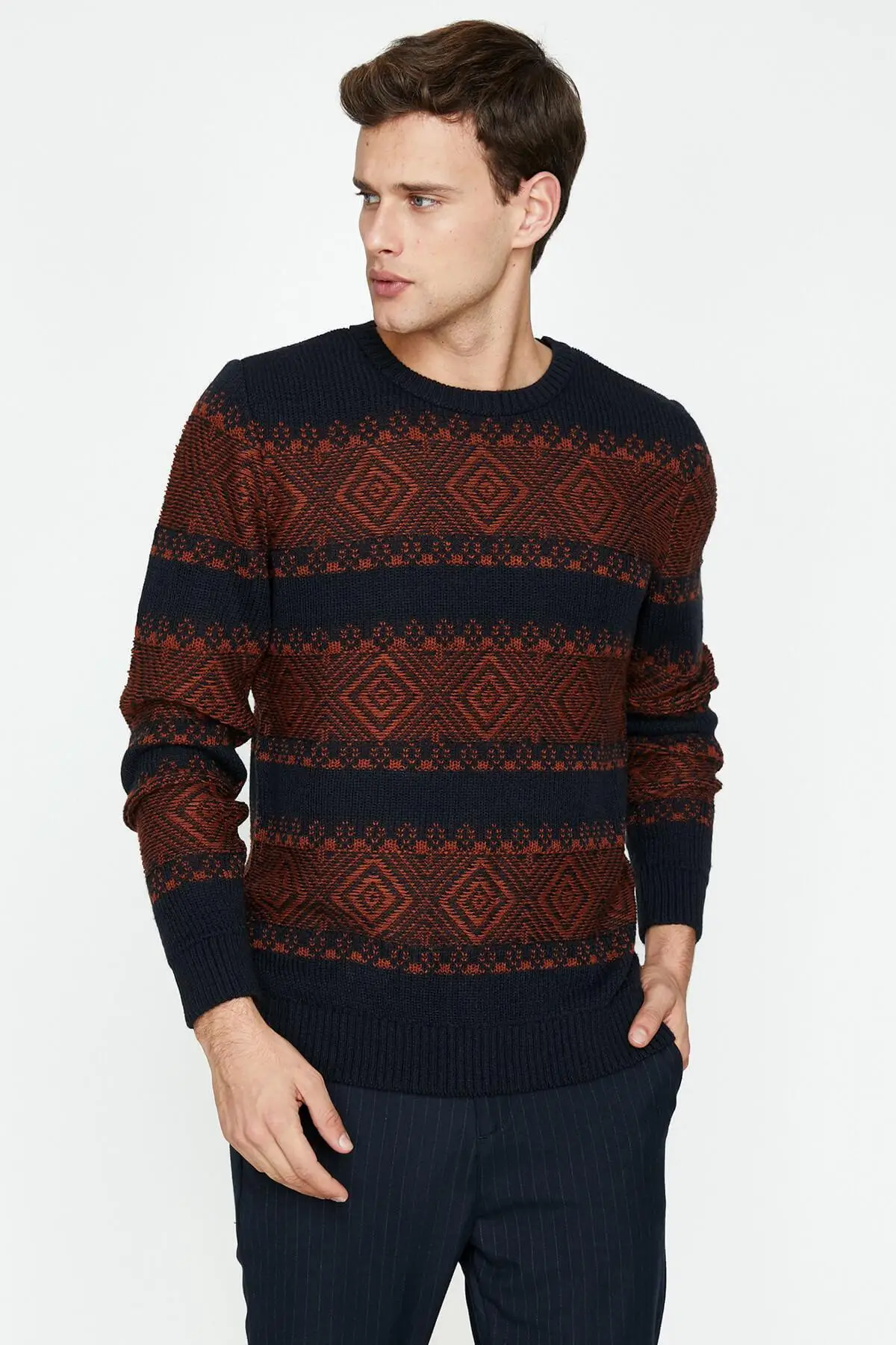 

Koton Male Navy Blue Sweater 9KAM91072GT