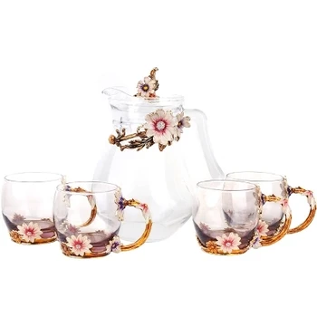 

Driankwaer Creative kettle tea cup fruit juice cup heat-resistant crystal glass high grade coffee cups Free shipping