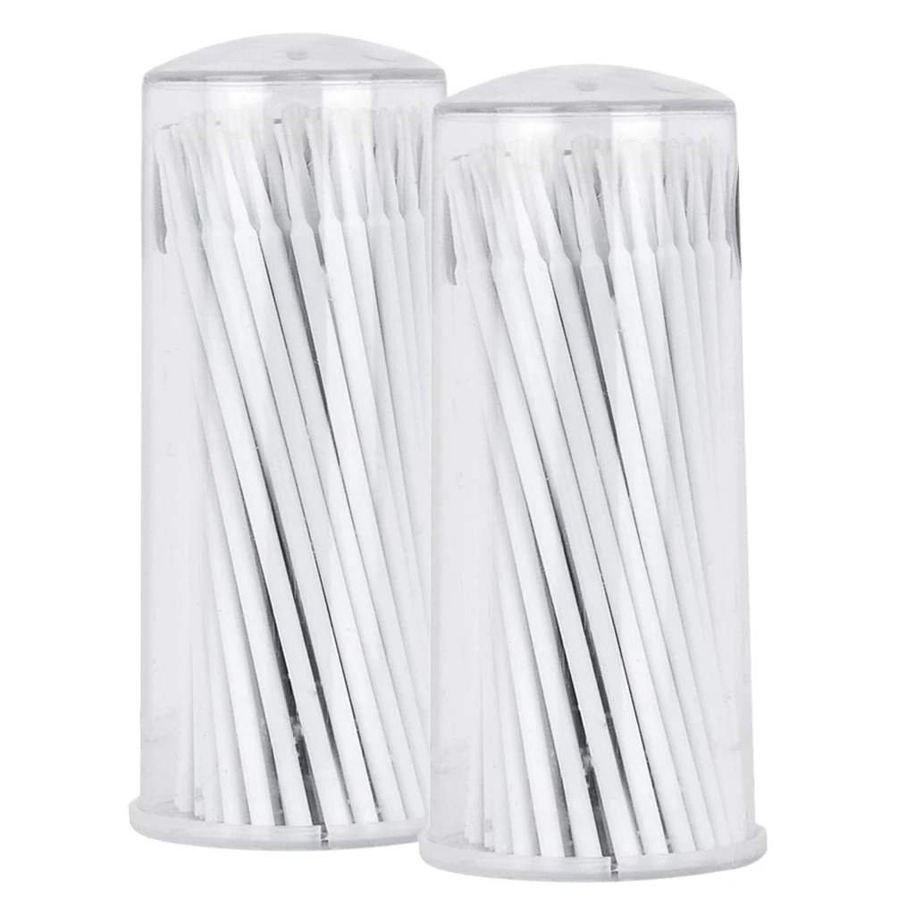 2 Bottles Micro Brushes Swabs Disposable Eyelash Mascara Applicator Makeup