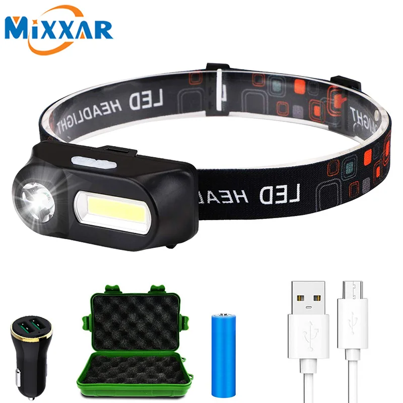 

ZK20 Dropshipping 5000LM COB LED Headlamp18650 Rechargeable Fishing Running Camping Cycling Hand Work Head Lamp Light