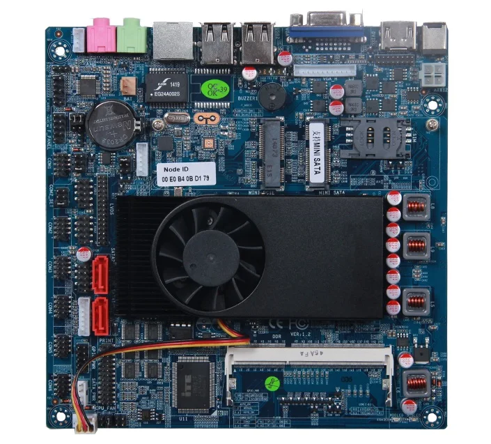 

Embedded MINI-ITX motherboard, Core i3-3217U CPU , 6*RS232, 1*GLAN, 10*USB2.0, 1 * MINI-PCIe, 1 * mSATA, industrial CPU board