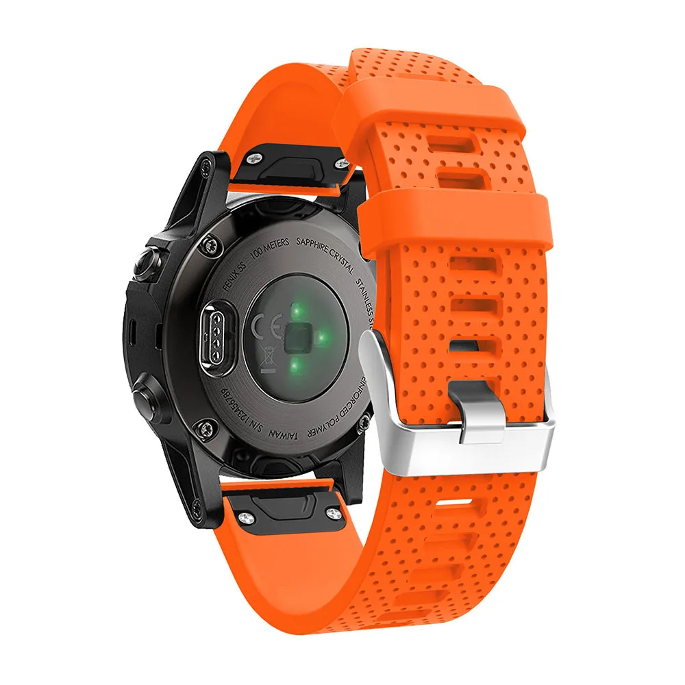 Мягкий браслет для часов браслет на запястье ремешок для Garmin Fenix 5 5S сменный силиконовый ремешок Garmin Fenix 5x Plus спортивный ремешок - Цвет ремешка: orange