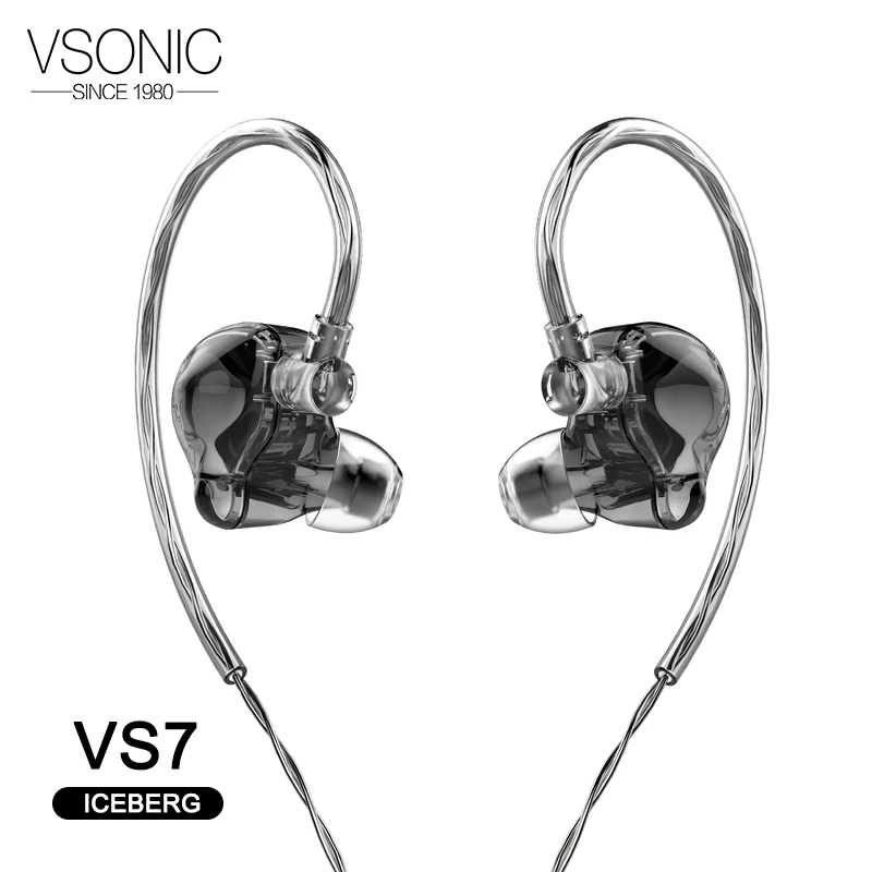 Динамические Hi Fi наушники VSONIC VS7 VS 7 ICEBERG (версия из смолы) Внутриканальные IIEM со
