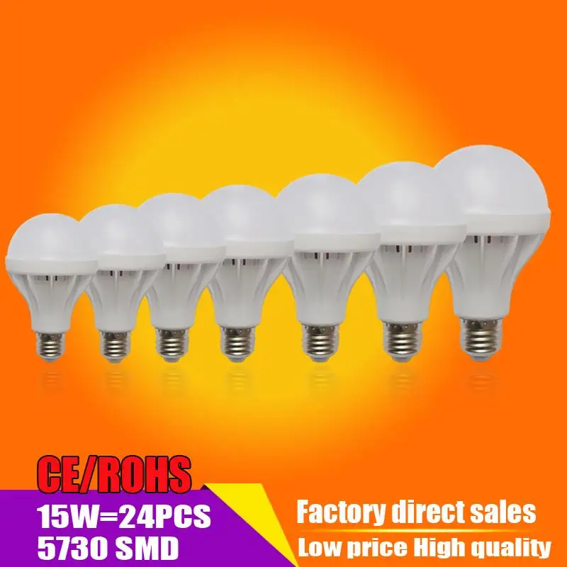 Wholesale led bulb E27 3W 5W 7W 9W 12W 15W 20w led lamp B22 110V 220V