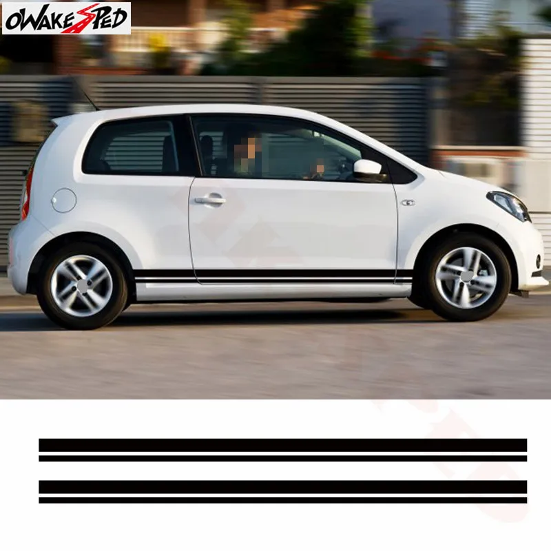 

Stripes Graphics Auto Body Accessories Vinyl Stickers Racing Sport Styling Car Door Side Skirt Decal Sticker For Seat MII