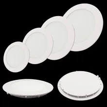 Ultrathin LED panel light 3W 4W 6W 9W 12W 15W 25W LED Downlight / Round Panel Light Free Shipping
