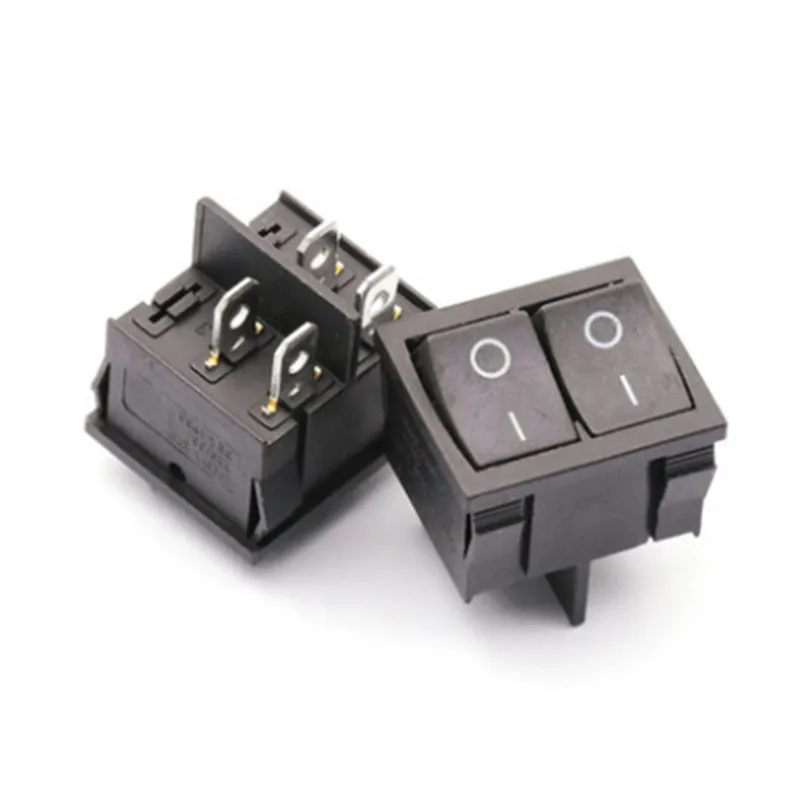 10pcs Double Rocker Switch with 4 Foot Black Plastic Material for DIY Model and Circuit Make High Quality On sale | Электроника