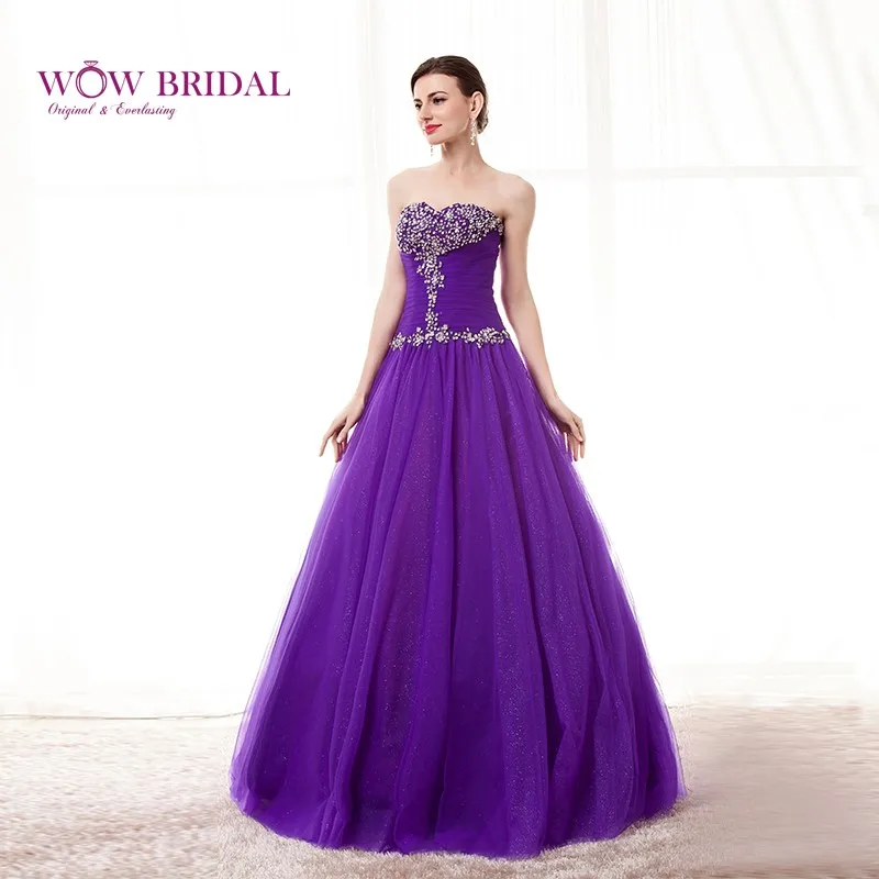 Wowbridal изящное Длинное Пышное Платье без бретелек возлюбленный шифон с хрустальным бисером трапециевидной формы с коротким шлейфом женское платье для мероприятий