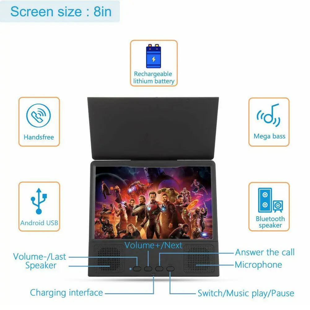 8.5inch Mobile Phone Screen Magnifier 3D HD Video Amplifier Smart Phone Stand