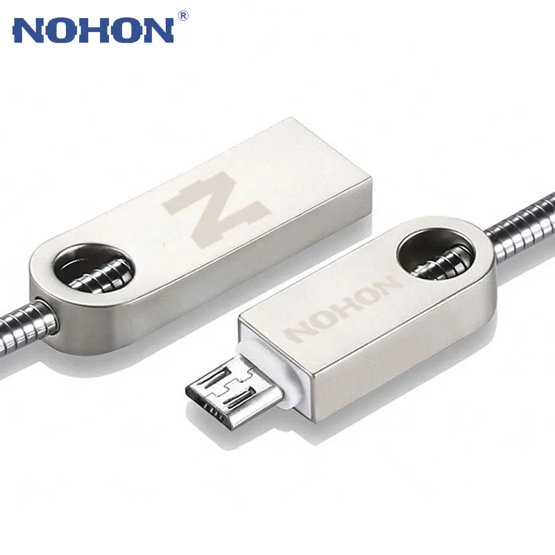 

NOHON Micro USB Cable Fast Charging For Samsung Xiaomi Huawei HTC Android Mobile Phone Zinc Metal Cable Data Sync Charger Cable