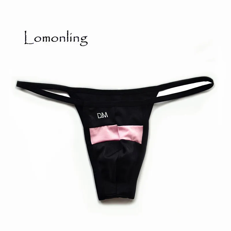 

Lomonling Sexy Men Underwear Top Fashion 2019 Men's Low Waist Colorblock Striped Triangle Thong 4 Colors