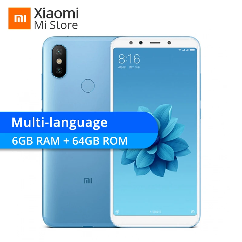 Оригинальный Xiaomi Mi 6 X ГБ оперативная память 64 Встроенная мобильный телефон Snapdragon