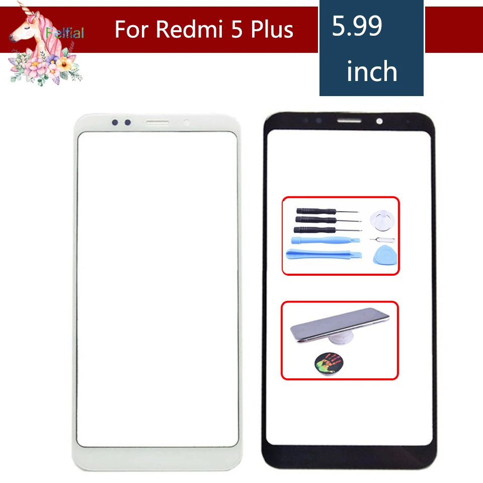 Сенсорная панель для Xiaomi Redmi 5 Plus переднее внешнее стекло объектив сенсорный