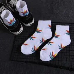Новые весенние и летние хлопковые Harajuku скейтборд хип-хоп кленовый лист носки мужские и женские уличные носки-башмачки, забавные носки