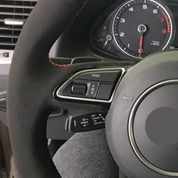 

Puou Black Suede DIY Hand-stitched Car Steering Wheel Cover for Audi Q3 Q5 2013 2014 2015 Free shipping