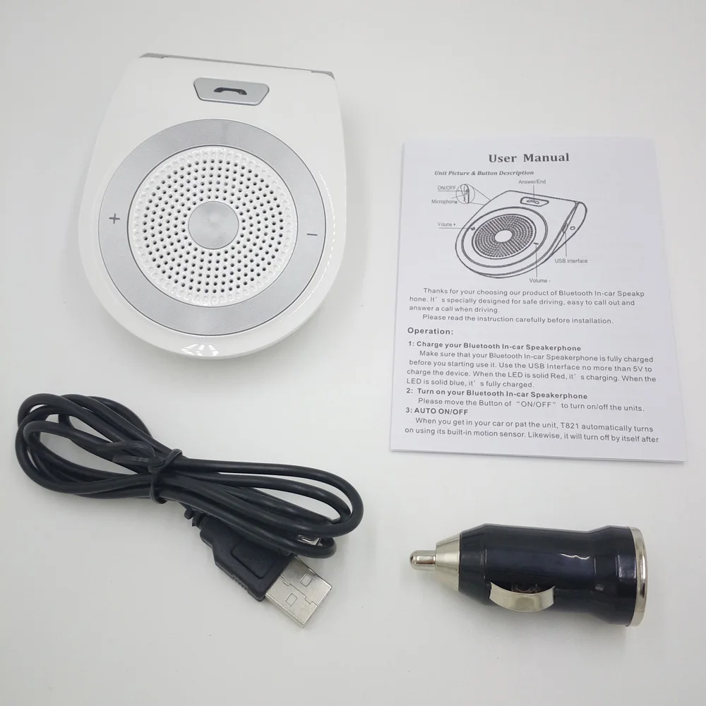 T821 комплект беспроводной связи Bluetooth для автомобиля громкой динамик Aux микрофон