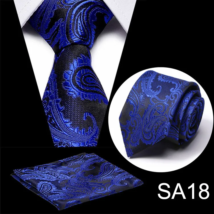 Мода 7,5 см широкий галстук наборы черный/синий/красный Для мужчин шеи галстук платками Для мужчин подарок полиэстер, шелк ручной работы 50 цветов
