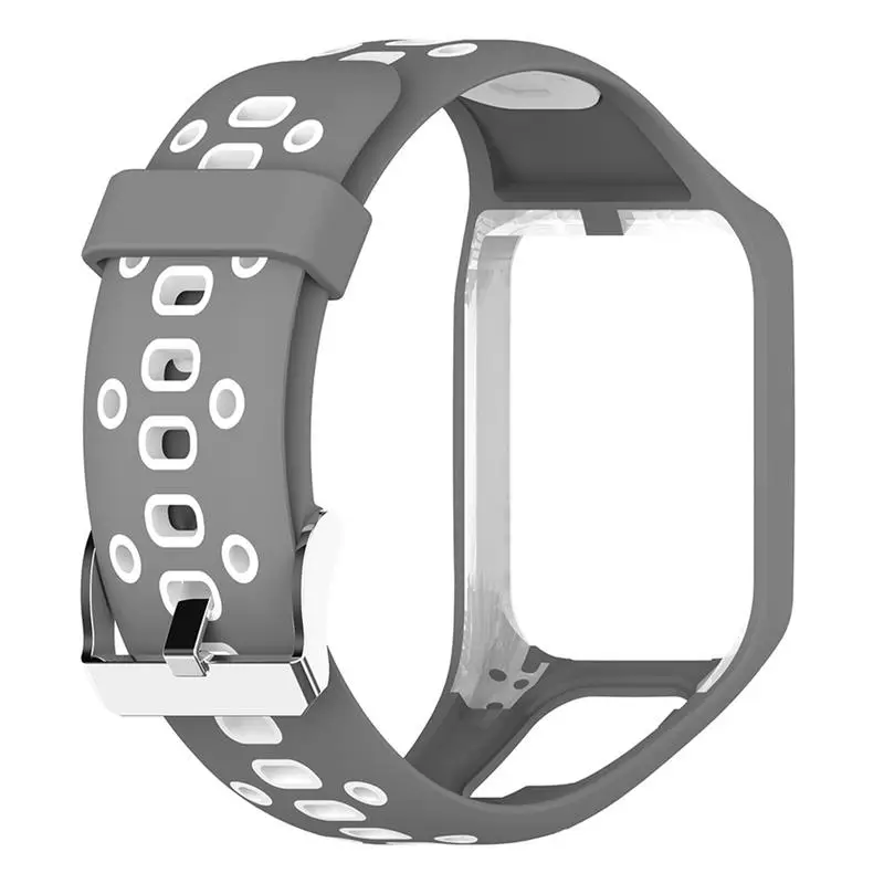 Для Tomtom силиконовый ремешок для часов Замена авантюриста Гольфиста Runner Spark ремешок для TomTom 2 3 серии gps часы ремни - Цвет: Gray White
