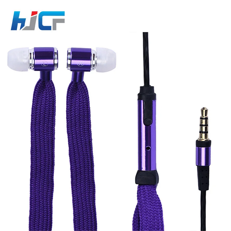 

High Quality Shoelace Headphones Metal Steelseries Headsets Sports Earphone With Microphone Handsfree For Mobile Phone